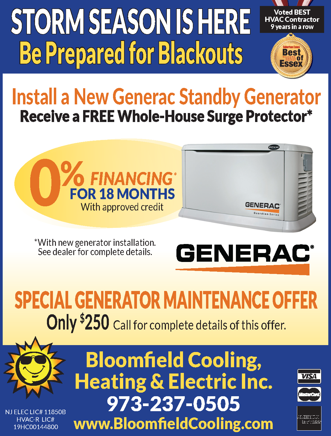 Bloomfield Cooling, Heating & Electric - Generac Standby Generator Special 2024