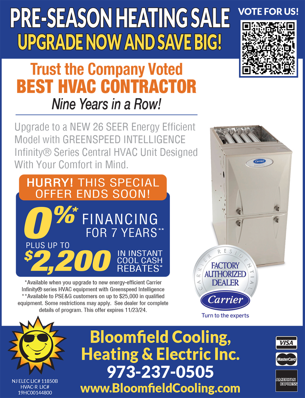 Bloomfield Cooling, Heating & Electric - Pre-Season Heating Sale 2024