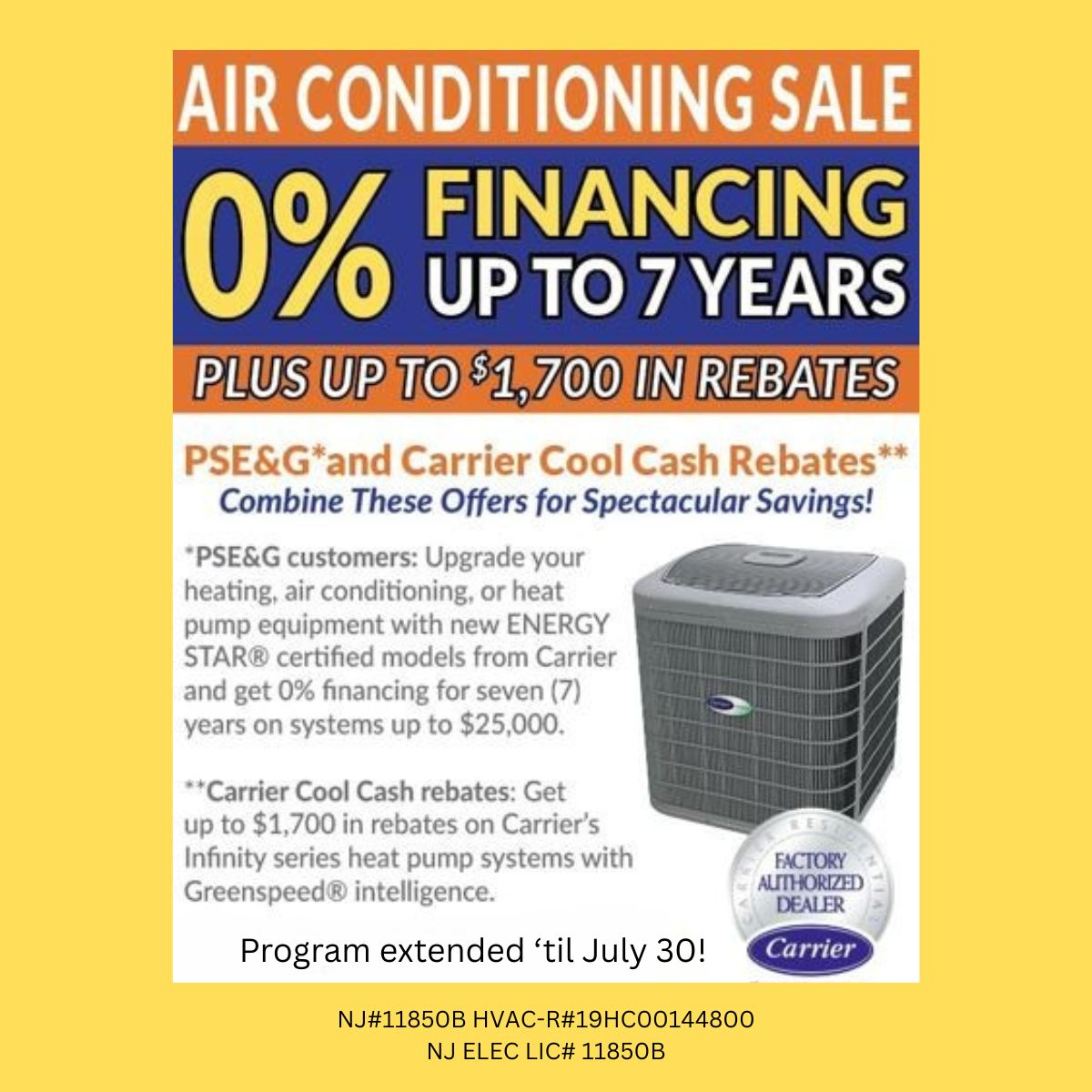 Bloomfield Cooling, Heating and Electric Cool Cash Sale Extended
